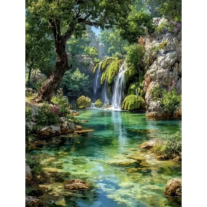 500/1000pcs Adult Jigsaw Puzzle Serene Waterfall  Puzzles for Gameroom Bedroom Livingroom Gift Challenging Game