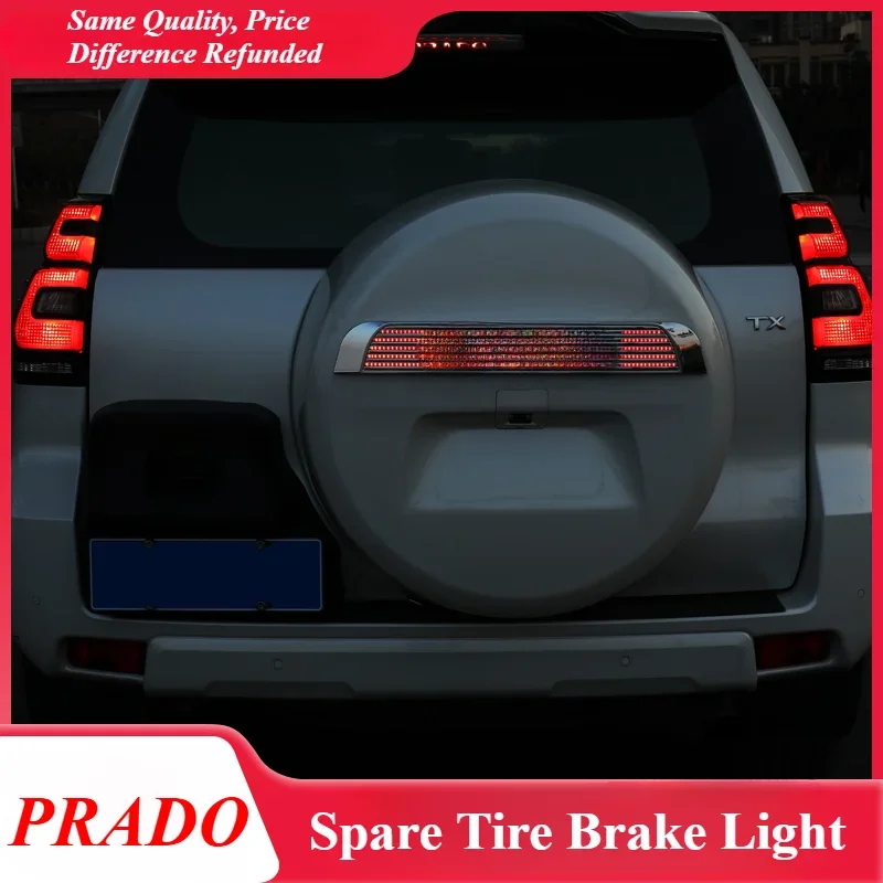 

For 2010-2020 Toyota Prado Brake Light Center High Mounted Spare Tire Cover LED Rear Collision Prevention Tail Light Styling