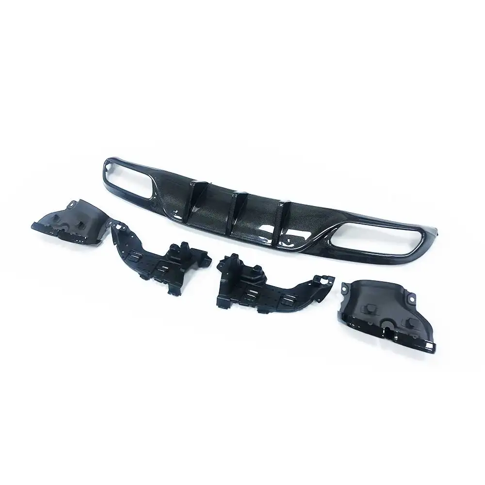

Carbon Fiber Rear Bumper Diffuser With Tips for Benz W205 C205 2DR Coupe C200 C300 C43 C63 Amg 15-20