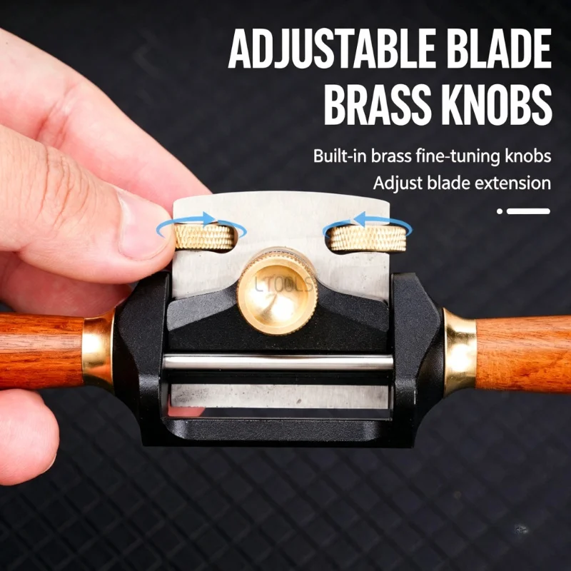 Flat Round Base Single Blade Wood Spoke Shaver Adjustable Blade Easy Fine Tuning Mini Hand Plane Edge Trimming Smoothing Tool
