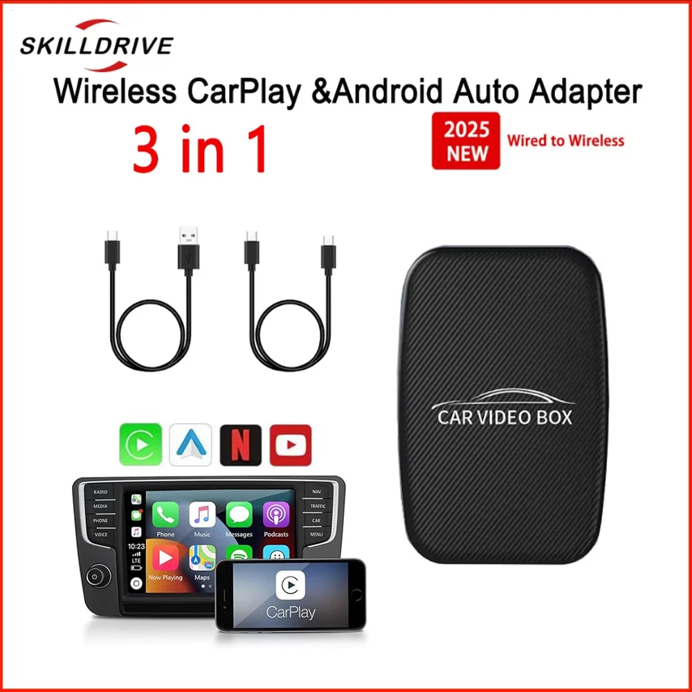 

3 In 1 Wireless CarPlay Android Adapter Car Video Box Android TV Box On Youtube Nexflit Car Intelligent System
