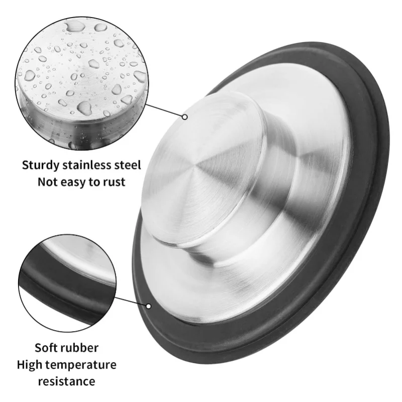

2 шт., 8 см, пробки для раковины, предотвращающие остатки еды, сливная крышка для раковины из нержавеющей стали для салона красоты и кухни
