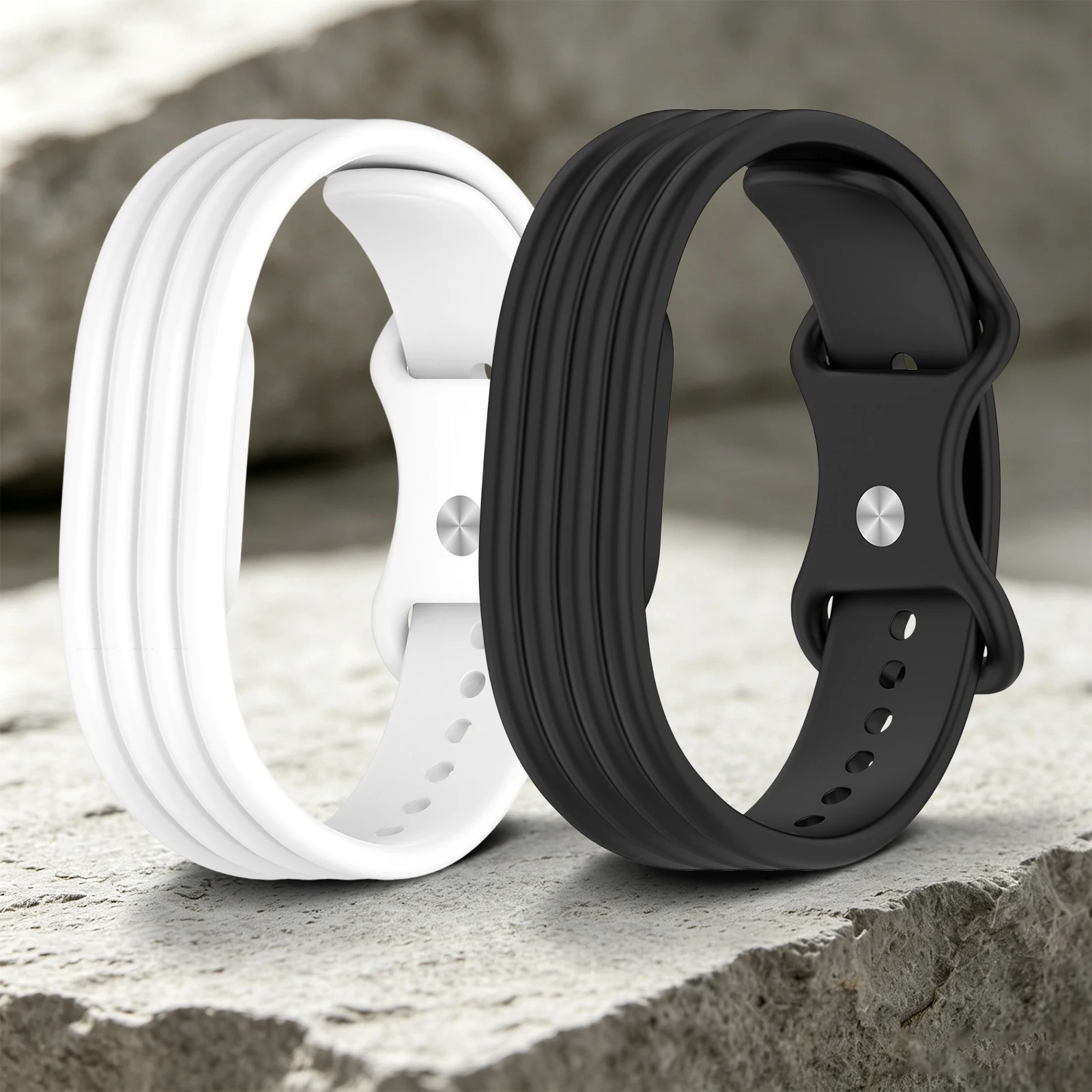 2Pcs Silicone Sport Strap for Google Fitbit Air Breathable Sport Band Waterproof Sweatproof for Women Men Fitness Tracker