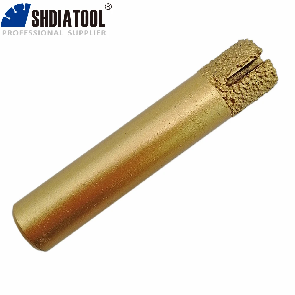 SHDIATOOL 10Pcs 3D Vacuum Brazed Diamond CNC Flat-end Straight Knife Engraving Bits Stone Carving Tools, Diamond Burrs, End Mill
