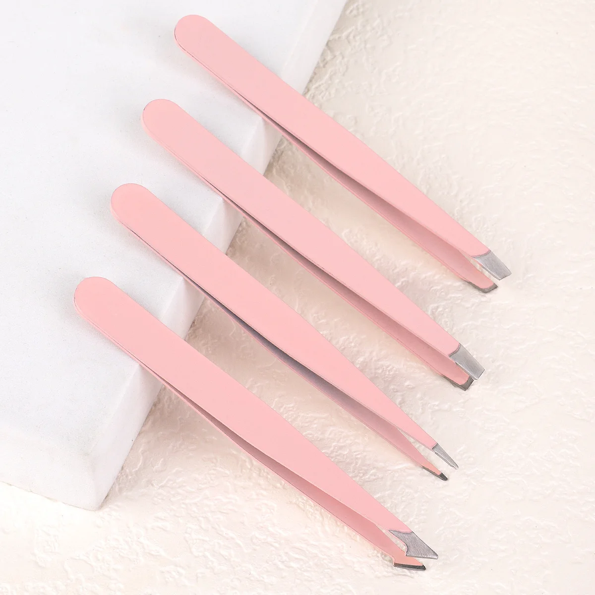 4pcs high-precision stainless steel tweezers, four different opening shapes, can be used for facial hair, unisex