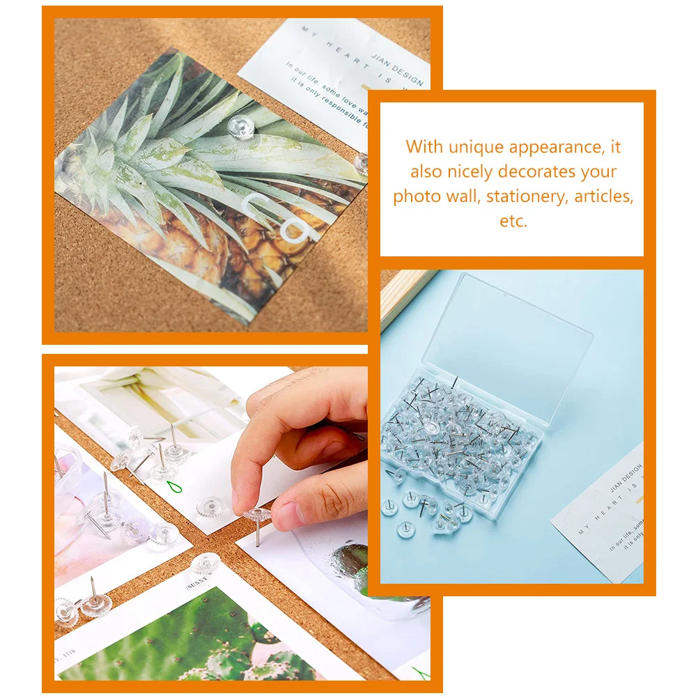 100Pcs Flat Push Pins Reusable Drawing Pin Set for Cork Board Bulletin Map Decoration Stationery Organizer Gear Wheel Style