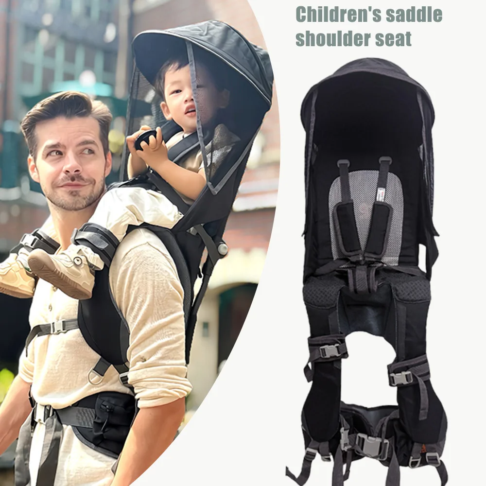Outdoor Hiking Dad Baby Carry Gear Childcity Kids Saddle Shoulder Seat Baby Travel Back Frame Shoulder Bar Strap Ride High