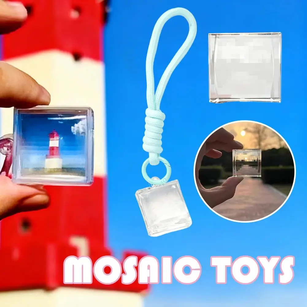 Pixel Mosaik Filter Objektiv Retro Spiel Effekt Telefon Kamera Material Tragbare Hohe Befestigung Transparent Schlüsselbund Klarheit Y2W8