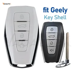Geely Original Car Keyless Smart Remote Key Case Shell For Okavango Azkarra Atlas Coolray Monjaro KX11 Emgrand X7 X3 S1 4 Button