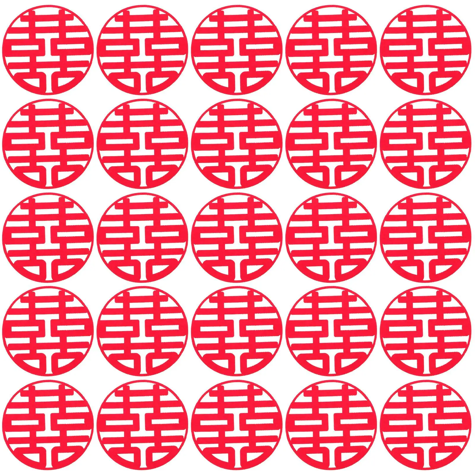 

30 Pcs Non-woven Fabric Happy Word Stickers Durable Wedding Xi Paper-cut Decorations Door Wall Stickers Chinese Style