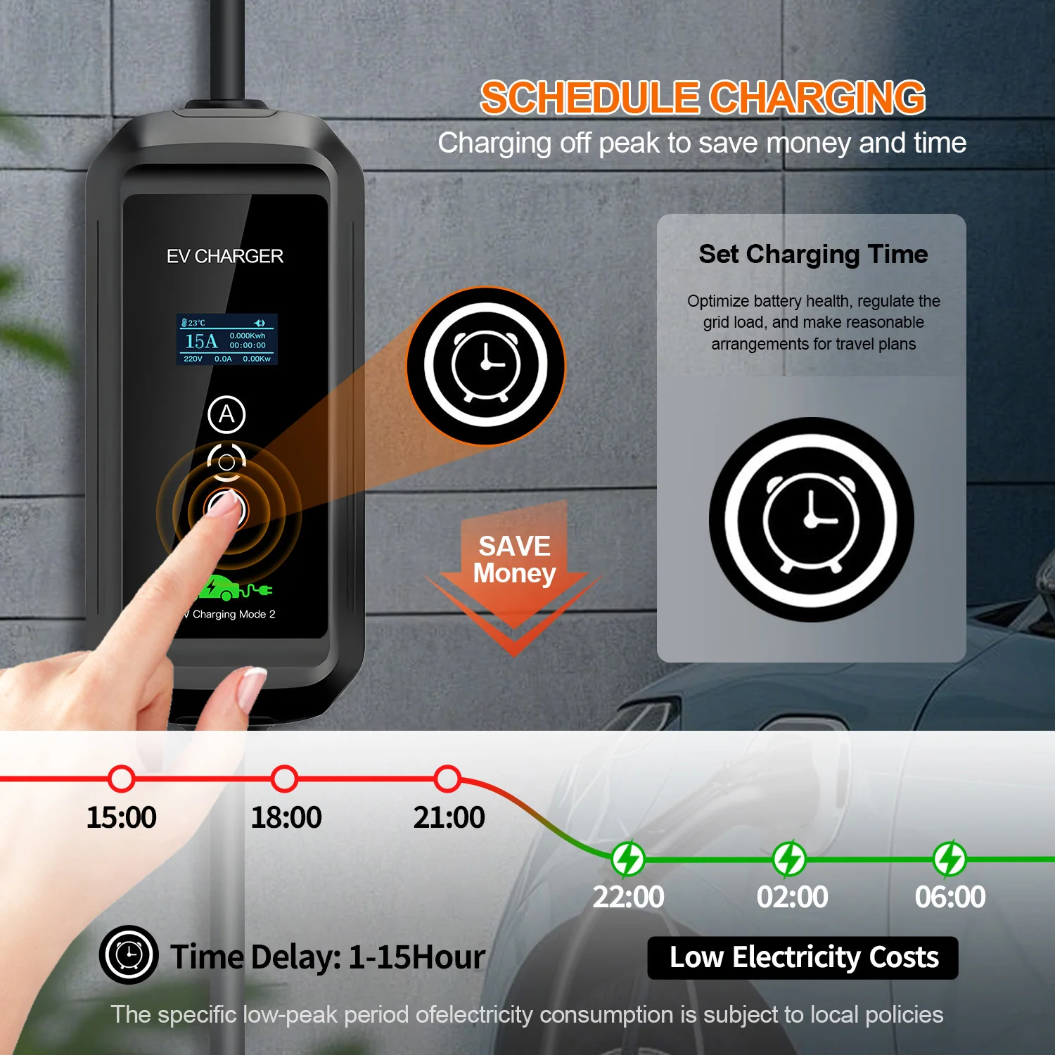 GOODCELL Type2 EV chargeur AU NZ prise-6-15A réglable IP66 EVSE Portable maison charge pour voitures électriques