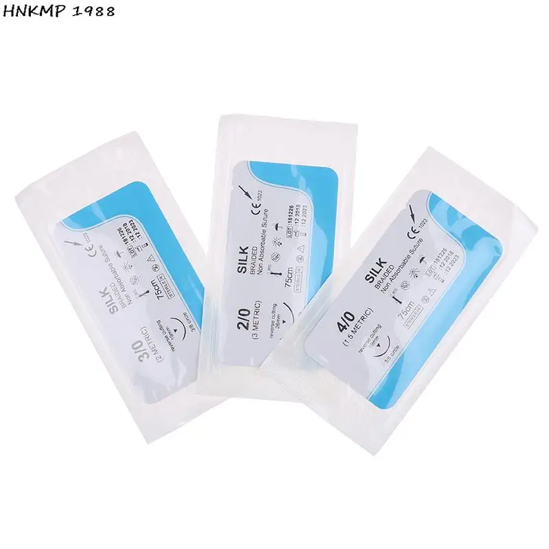 12Pcs Dental Sutures Veterinary Practice Suture Kit  With Thread Surgical Simulation Material Surgeon Suture Needle Stitches