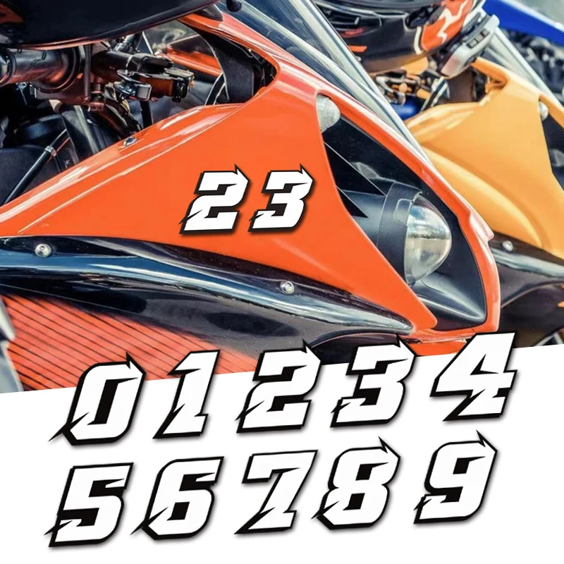 0-9 Number Sticker For Motorcycle Helmet JDM Style Racing Vinyl Decal Waterproof DIY Decoration Arai AGV Shoei HJC LS2