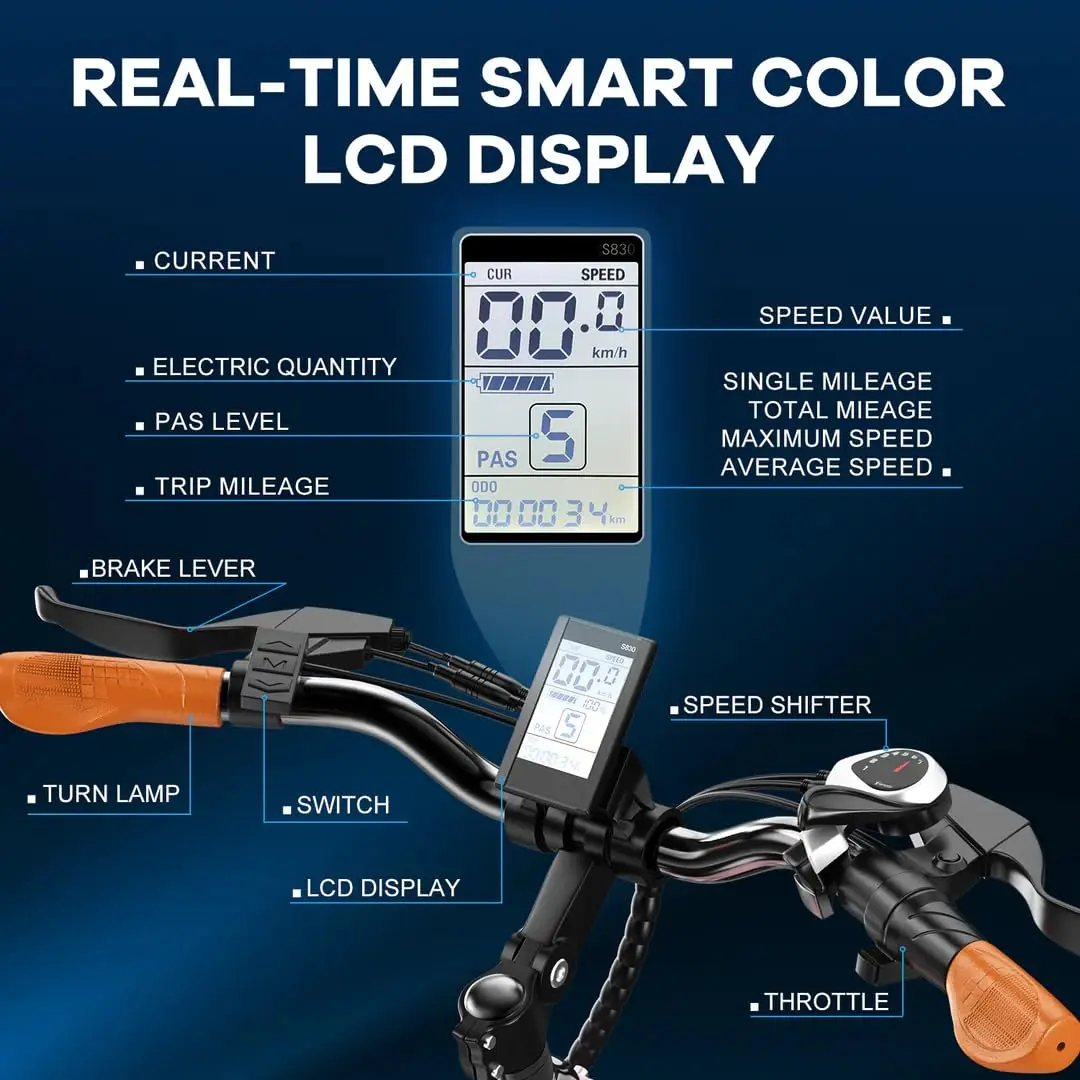 1000W Peak   Bike for Adults 26 Inch 48V 25AH Removable   1200WH Capacity 80 Miles Max Range Adult   Bicycle