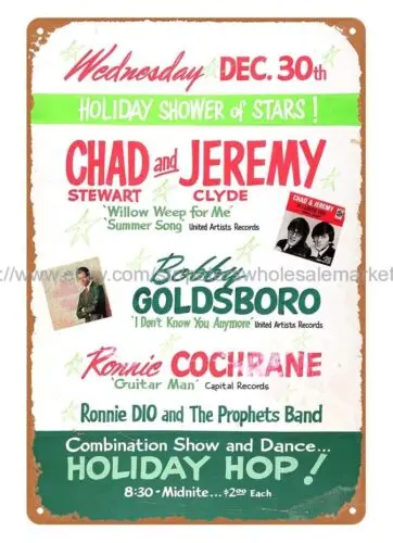 1964 CONCERT POSTER RONNIE DIO AND PROPHETS BAND metal tin sign farm shop