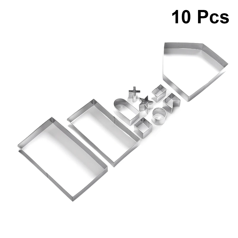 

10 Pcs Cutters Biscuit Mold Cookie Molds Christmas Stainless Steel Baking Stencils