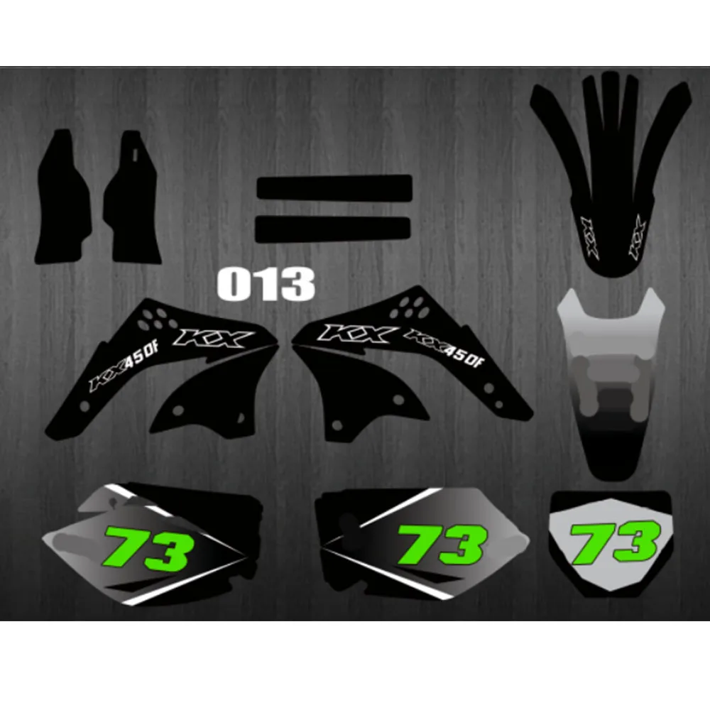 Motorcycle KX-450F KX-F 450 Graphics Backgrounds Stickers Decals Kits for Kawasaki KX450F KXF450 2006 2007 2008 KXF 450