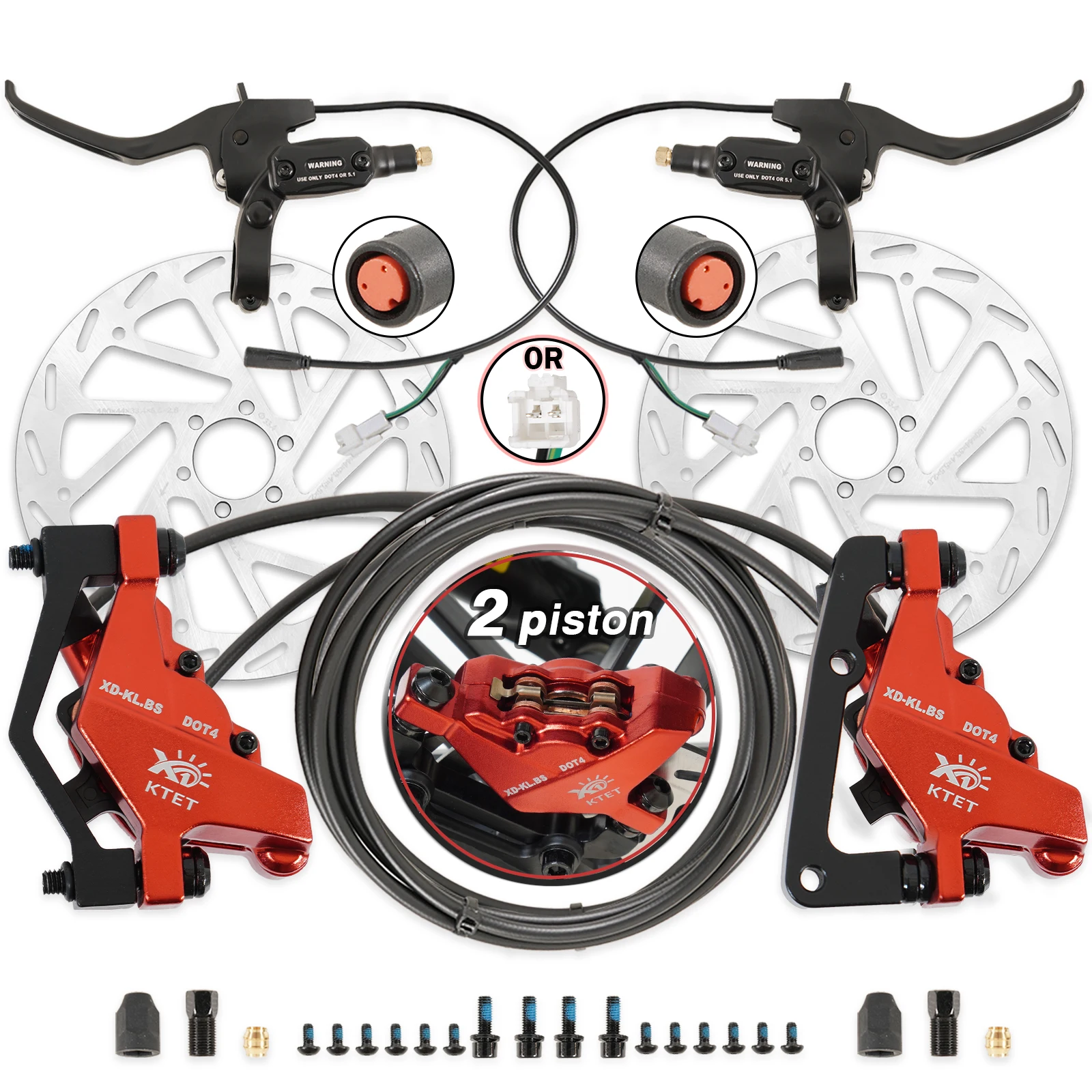AliExpress Electric Bicycle Hydraulic Disc Brake Kit Ebike Power Cut Off Brake Level Bicycle Dual Disc KTET Oil Brakes