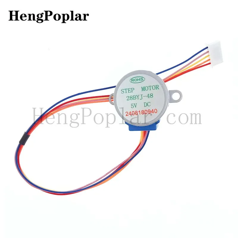 DC 5V 4-phase 5-wire stepper motor 28YBJ-48 28BYJ48 deceleration stepper motor lead 25CM in stock