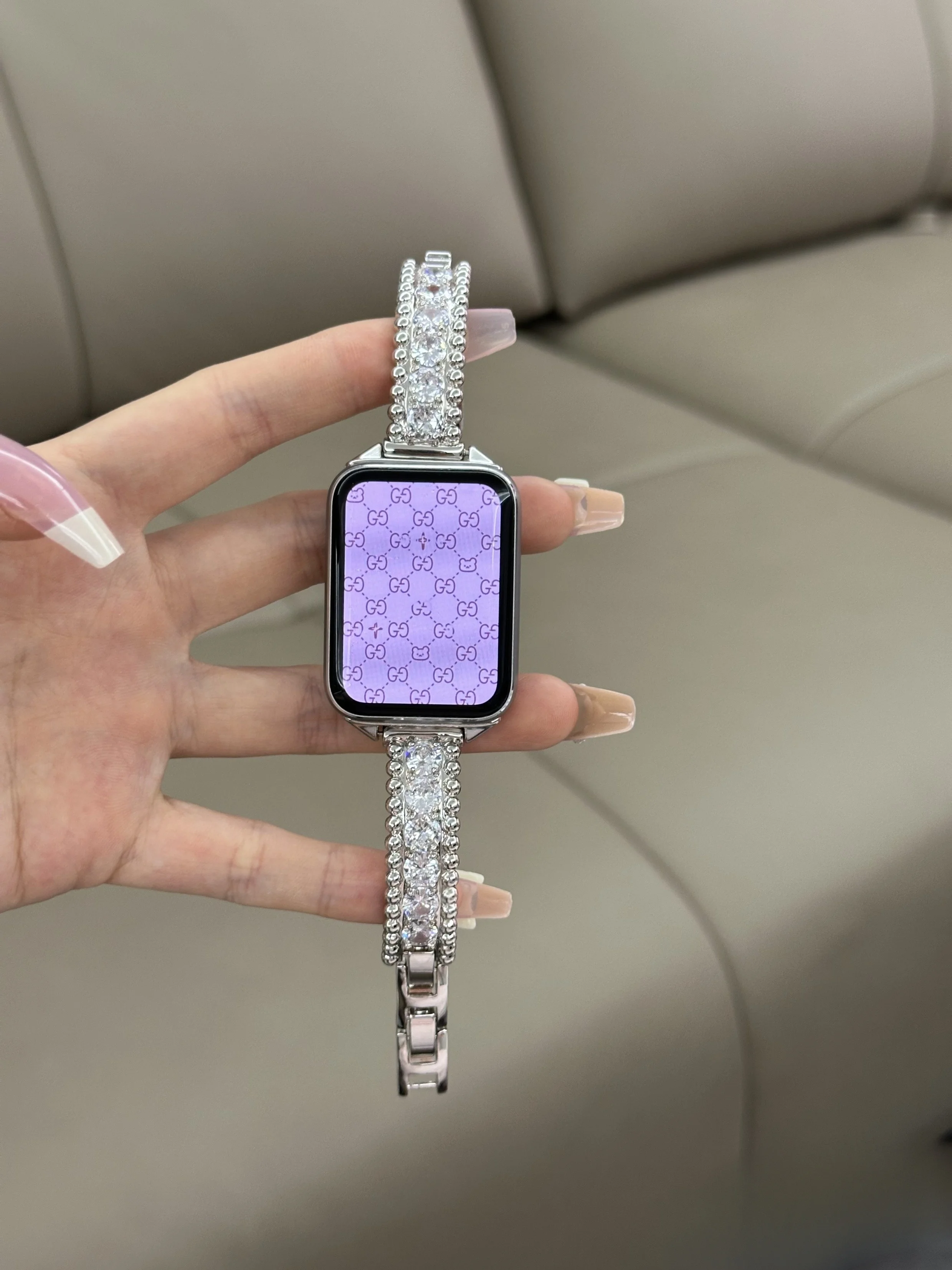 

Haoshi Flash Diamond Chain Belt Applicable Xiaomi Band 8Pro/9Pro，For Mi band 3/4/5/6/7，8/8NFC/9/9NFC/10/10NFC，For Redmi Watch5/4