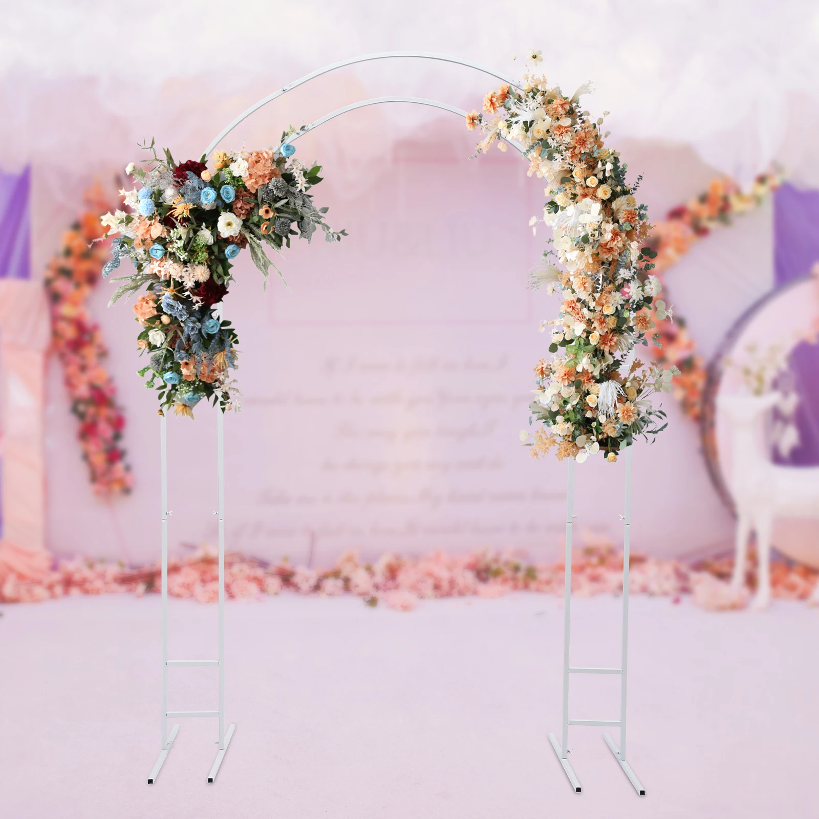 Imagem -04 - Arco de Casamento Metálico para Decoração de Festa Arco de Balão Suporte de Fundo para Jardim Nupcial Interior e Exterior Dourado e Branco 7.2ft