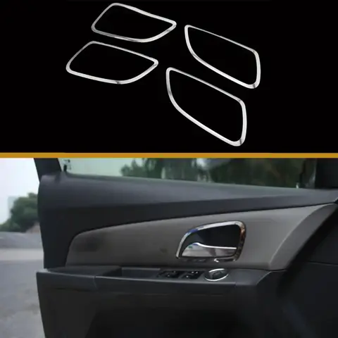 4 sztuk/zestaw ze stali nierdzewnej wnętrze cekiny pokrywa do klamki wykończenia naklejka na chevroleta Cruze 2009 - 2012 2013 2014 2015