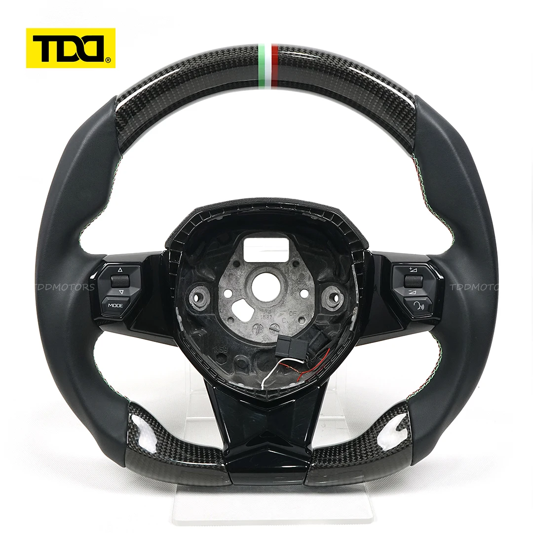 TDD  For Lamborghini Aventador Perforated Leather Carbon Fiber Car Steering Wheel Assembly Modification