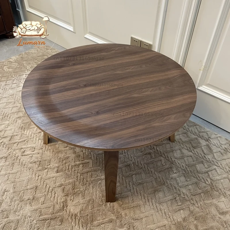 Moulded Plywood Round Coffee Table With Wood Legs Living Room Furniture Tea Table Wooden Modern Contemporary Nodric Design
