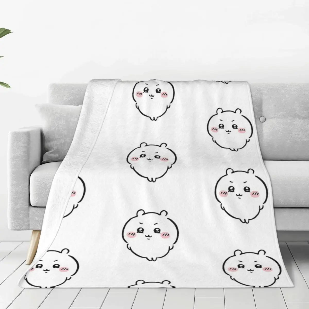 Miniso Sanrio Chiikawa Flannel Blanket Kawaii Cartoon Anime Super Soft Throw Blanket for Bed Picnic Bedspread Sofa Bed Cover