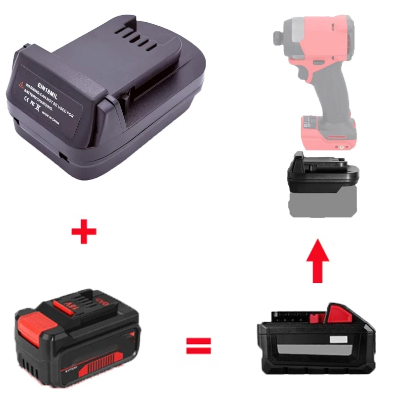 

For Milwaukee 18V Power Tools EIN18MIL Battery Adapter for Ein 18V Li-ion Battery Converting To for Milwaukee 18V Li-ion Battery