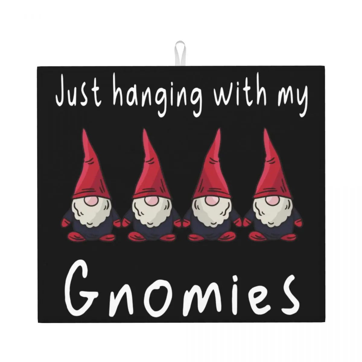 Custom Gnome Christmas Dish Drying Mats for Kitchen Fast Dry Super Absorbent Microfiber Dishes Drainer Pad