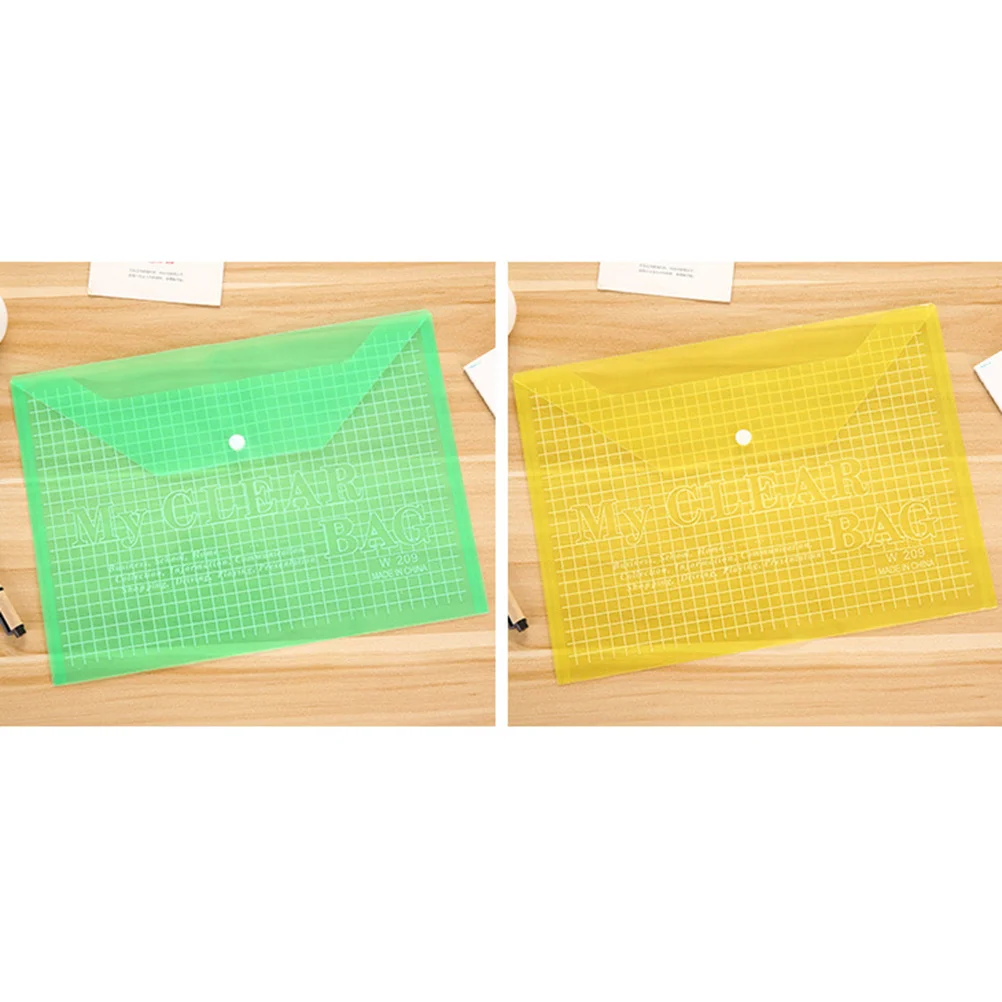 

12Pcs A4 Transparent Button Document Organizers PP File Holders Waterproof Document Storage Bags for Office School
