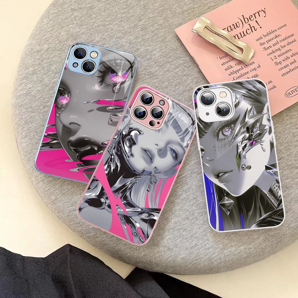 

3D Girl Phone Case Tempered Glass For Iphone 14 13 12 11 Pro Mini XS MAX 14Plus X XS XR Cover