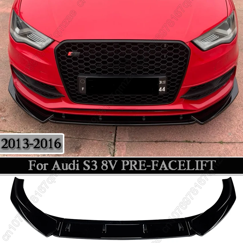 

Front Bumper Spoiler Lip For Audi S3 / A3 S-Line 8V PRE-FACELIFT 2013-2016 Car Front Bumper Chin Splitter Body kits Tuning Trim