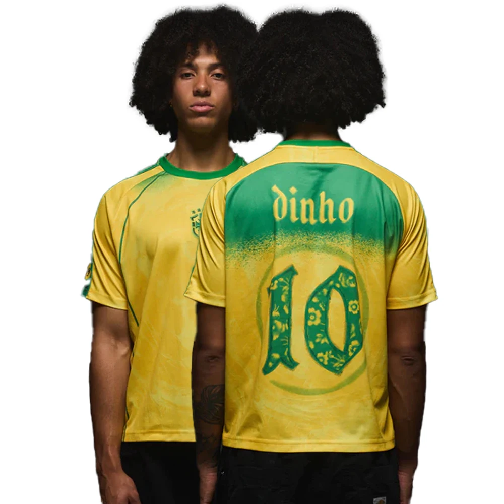 2026 COMMA Neue Brasilianische Retro Mode Casual Sport Top Männer Frauen Running Training Jersey Nr. 10 Dinho Übergroßen atmungsaktive T