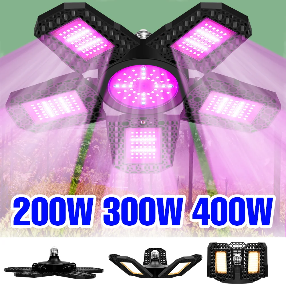 

400W Full Spectrum LED Grow Bulb Foldable E27/E26 Indoor Plants Cultivation Lamp Greenhouse Tent Flower Seeds Vegs Fill Lighting