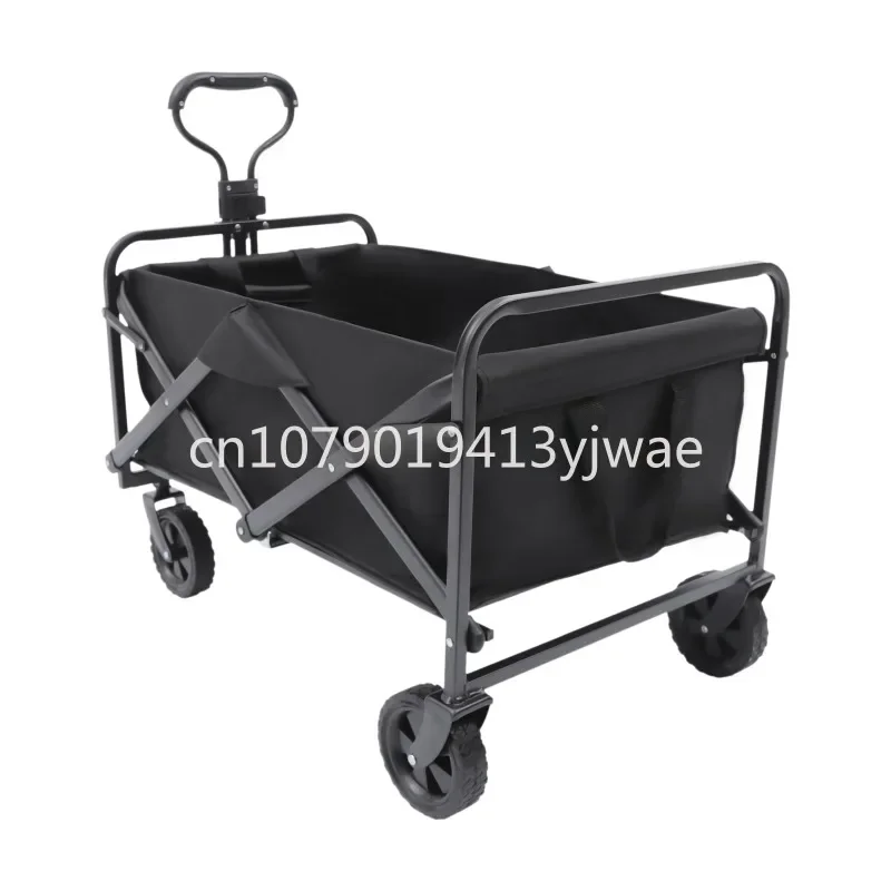 

Outdoor 4 wheel Portable Trolley Camp Trailer Folding Table Board Travel Hand Pushing Garden Cart Picnic Pull Rod Rear Camp Cart