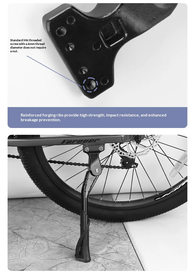 Verstellbarer Fahrradständer aus Aluminiumlegierung, hinten montierter Fahrrad-Seitenständer für MTB, Mountainbike, Rennrad, Fahrradzubehör – Detail 14