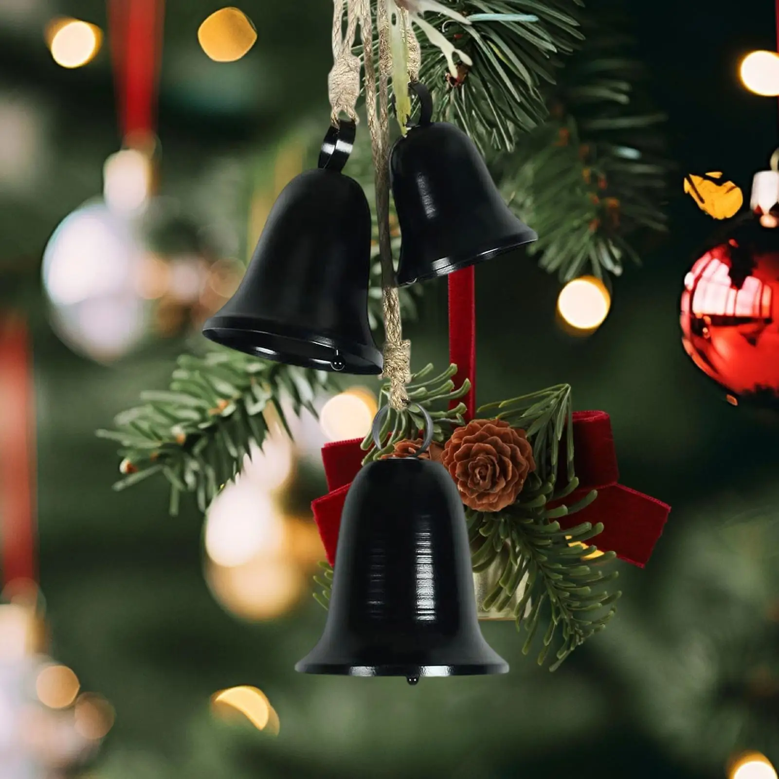 

Рождественские колокольчики для украшения, деревенское настенное искусство, рождественские металлические веревочные колокольчики, украшения для спальни, камина, класса, двери