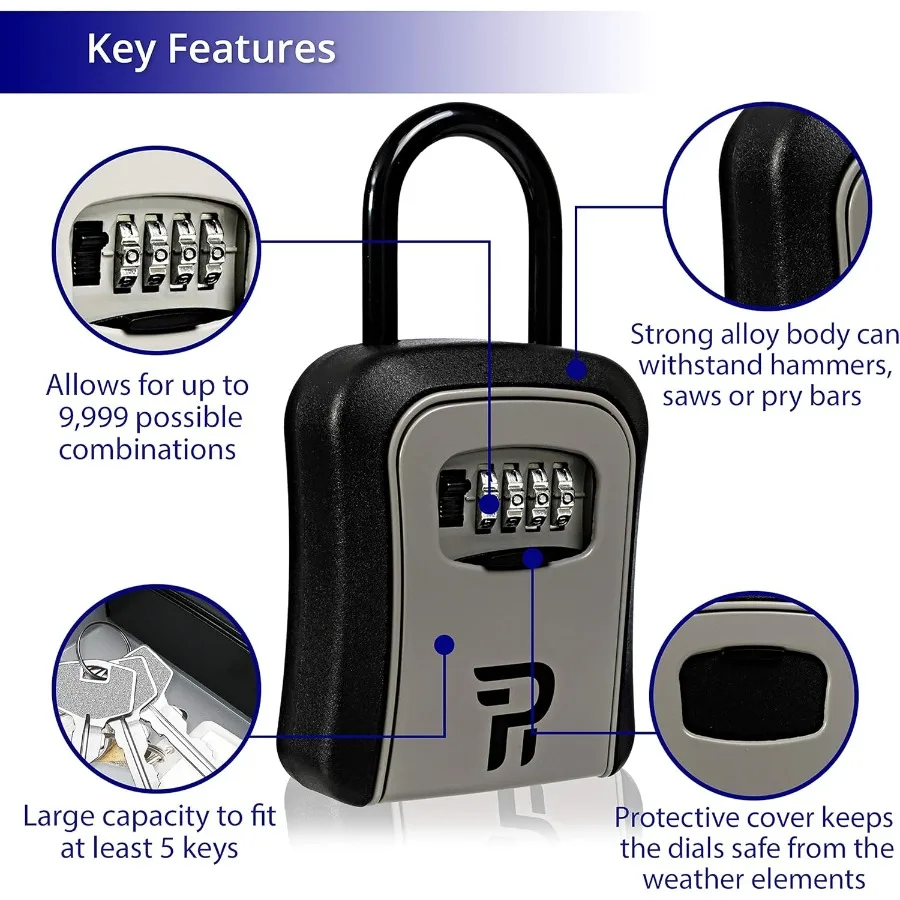 Key Lock Box for Outside Realtor Lockbox for House Keys Outdoor Combination Key Hiders to Hide a Key Safe Storage in Secure and
