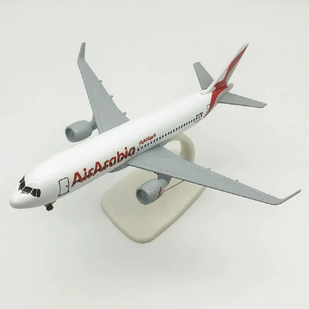 

20 см игрушечный самолет, металлическая модель Air Arabia Airways A320, самолет с металлической шкалой 1:400, статический имитационный самолет с подставкой, коллекция