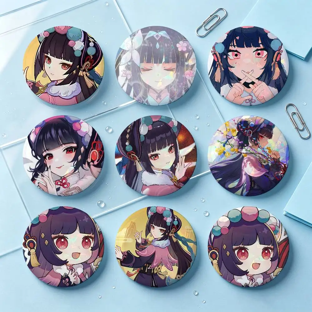 Yun Jin Genshin Impact Badges 25 32 44 58 75 Mm Round Cosplay Pin Bag Decor Fans Collect Friends Gifts Brooch Souvenir