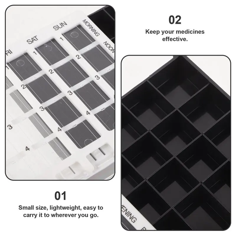 1Pc Plastic 28-Grid Compartment Storage Boxes Weekly