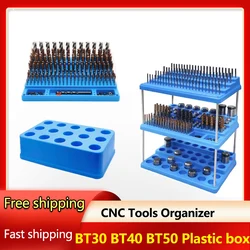 BT40 Tool Holder BT30 BT50 Storage Box Rack Milling Cutter Case Hard Plastic Tool Holder Organizer CNC Machining Center Tools