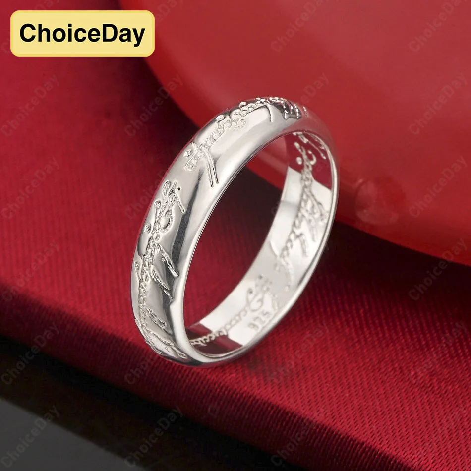 

ChoiceDay 925 Sterling Silver 7-10 Exquisite English Pattern Ring Women's Jewelry Party Gift Accessories Wedding Jewelry