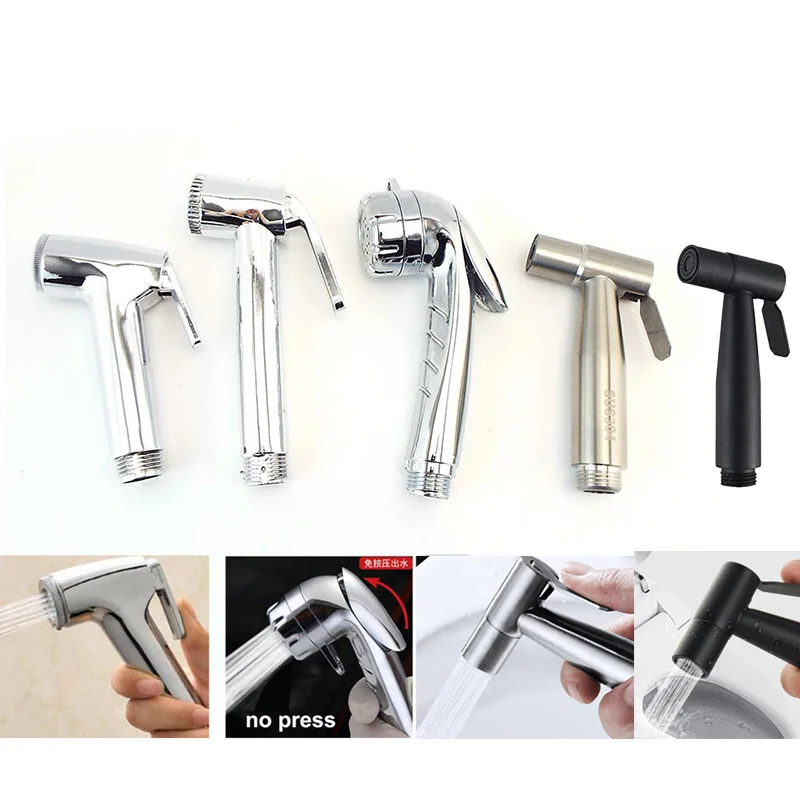 4 types Handheld Bidet Faucet Spray Gun Shower Head ABS Stainless Bathroom Toilet Sprayer Water Bathroom WC ass Cleaning faucet