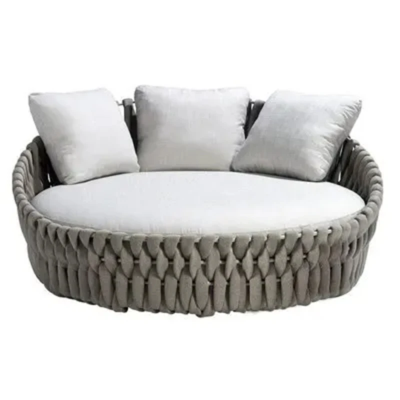 

Customized outdoor sofa rattan chair coffee table bed combination outdoor balcony courtyard garden rattan Nordic sofa