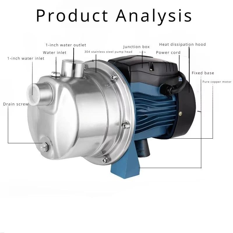 304 Stainless Steel Domestic Tap Booster Pump, High Pressure Water Pump, Intelligent Automatic Self Priming Pump