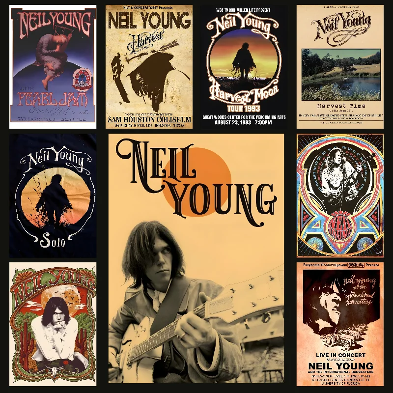 

Neil Young Band Poster Self-adhesive Art Waterproof Paper Sticker Coffee House Bar Room Wall Decor