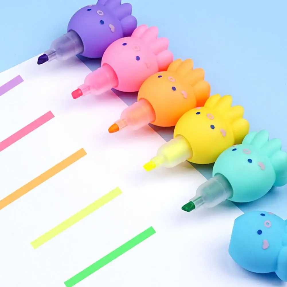 1 Box Student Text marker farbige Student Cartoon Marker Stift Schul material